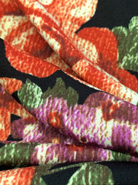 Venetian Red/Pale Cream/Black Polyester/Lycra Floral Print DTY Knit 58W