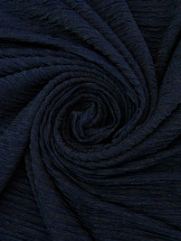 Midnight Navy Polyester/Lycra Crinkle Stripe Double Knit 58W