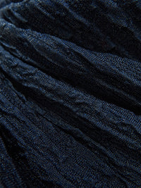 Midnight Navy Polyester/Lycra Crinkle Stripe Double Knit 58W