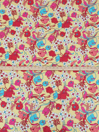 Pale Canary/Cardinal Red/Bright Moonstone Blue/Multi Polyester/Lycra Floral Print FTY Knit 56W