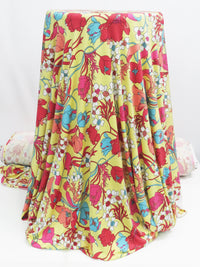 Pale Canary/Cardinal Red/Bright Moonstone Blue/Multi Polyester/Lycra Floral Print FTY Knit 56W