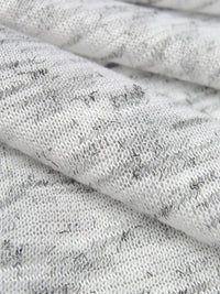 Heathered White/Bright Gray Polyester/Lycra Slubbed Sweater Knit 58W