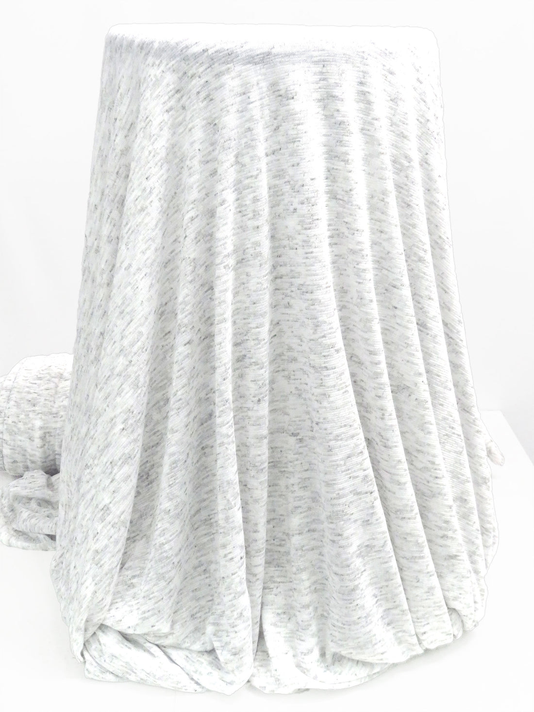 Heathered White/Bright Gray Polyester/Lycra Slubbed Sweater Knit 58W