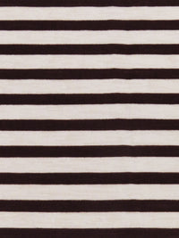 Midnight Espresso/Pale Ballet Pink Polyester/Lycra Horizontal Stripe Print Slubbed Knit 54W