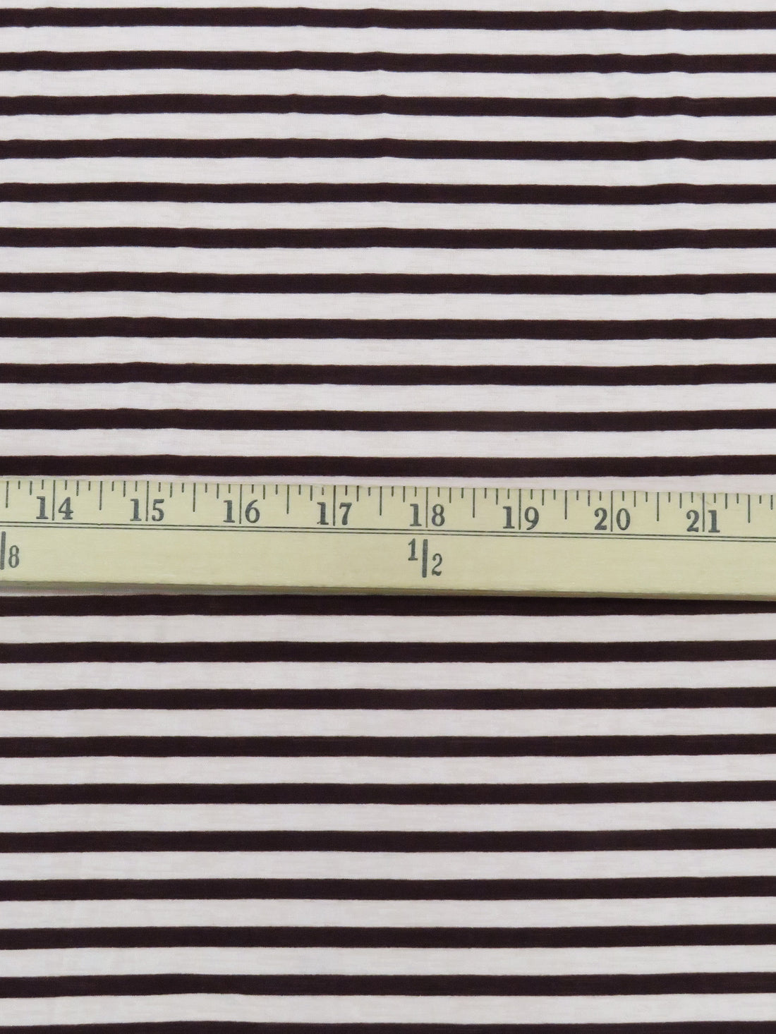 Midnight Espresso/Pale Ballet Pink Polyester/Lycra Horizontal Stripe Print Slubbed Knit 54W