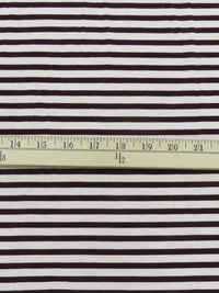 Midnight Espresso/Pale Ballet Pink Polyester/Lycra Horizontal Stripe Print Slubbed Knit 54W