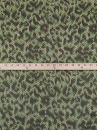 Pickle Green/Espresso/Black/Multi 100% Polyester Mini Dot On Animal Print Crinkle Chiffon 57W