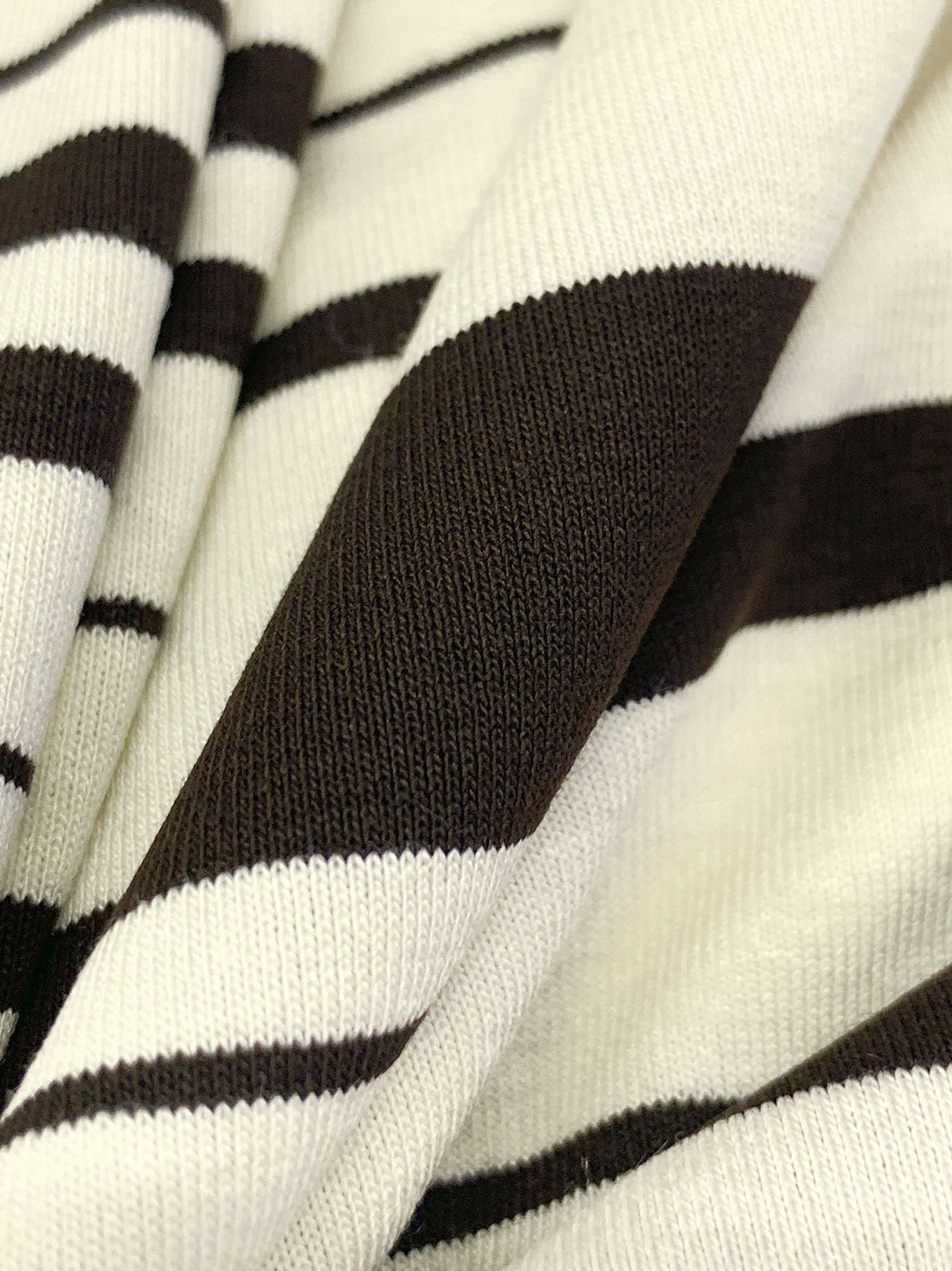 Dark Brown/Alabaster Rayon/Lycra Horizontal Stripe Jersey Knit 58W