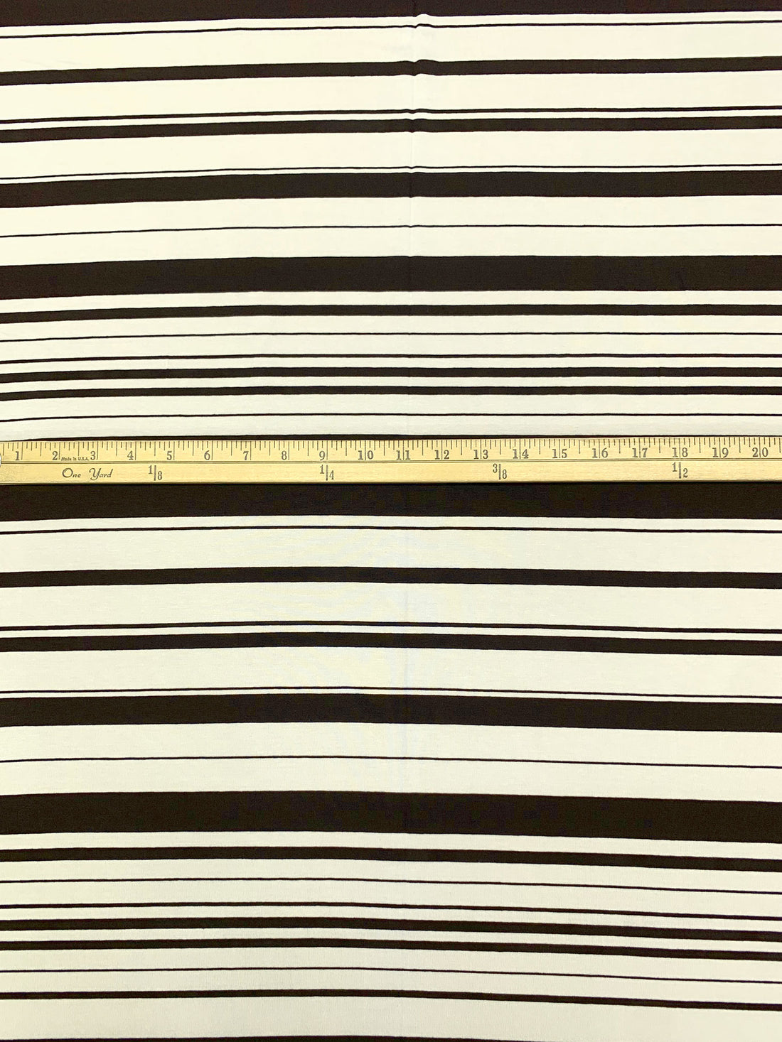 Dark Brown/Alabaster Rayon/Lycra Horizontal Stripe Jersey Knit 58W