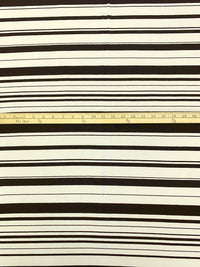 Dark Brown/Alabaster Rayon/Lycra Horizontal Stripe Jersey Knit 58W