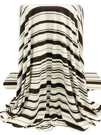 Dark Brown/Alabaster Rayon/Lycra Horizontal Stripe Jersey Knit 58W