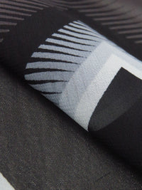 Black/Slate Gray/Pale Pewter/Multi 100% Rayon Spikey Chevron Print Chiffon 56W