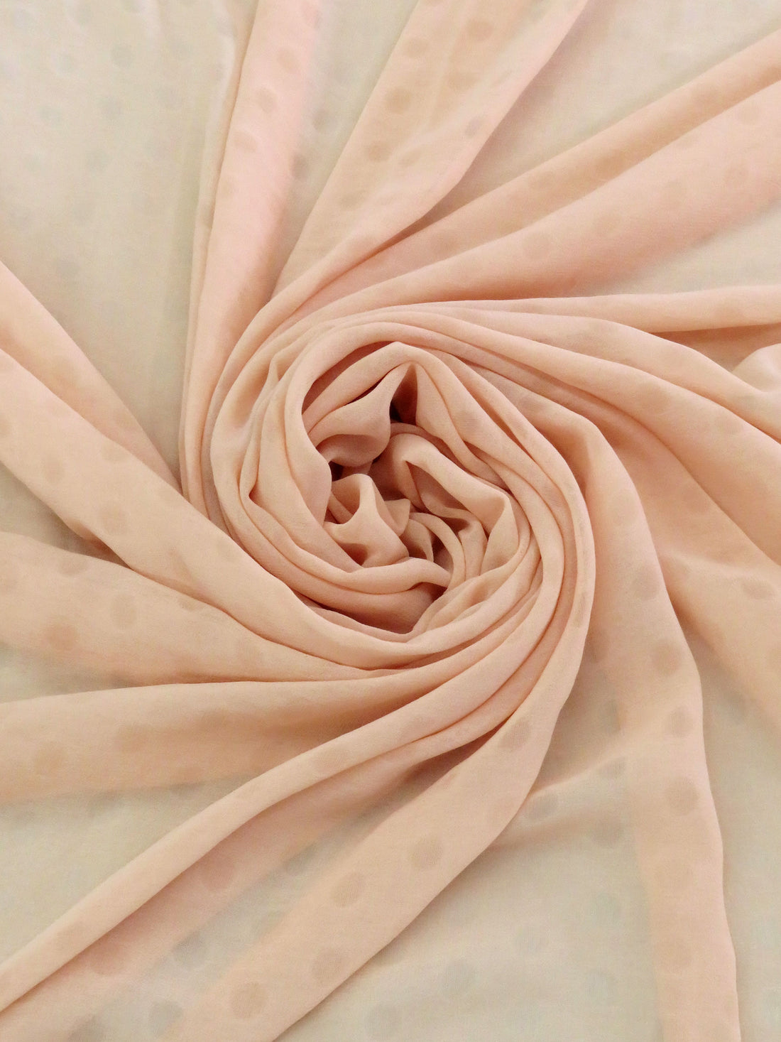Apricot 100% Polyester Jacquard Dot Crepe Chiffon 58W