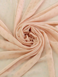 Apricot 100% Polyester Jacquard Dot Crepe Chiffon 58W