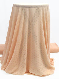 Apricot 100% Polyester Jacquard Dot Crepe Chiffon 58W