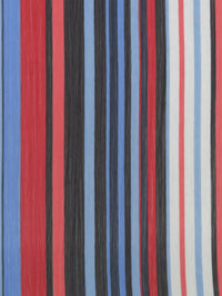 Cornflower/Cherry Red/Dark Coral/Multi 100% Polyester Vertical Stripe Print Crinkle Chiffon 56W