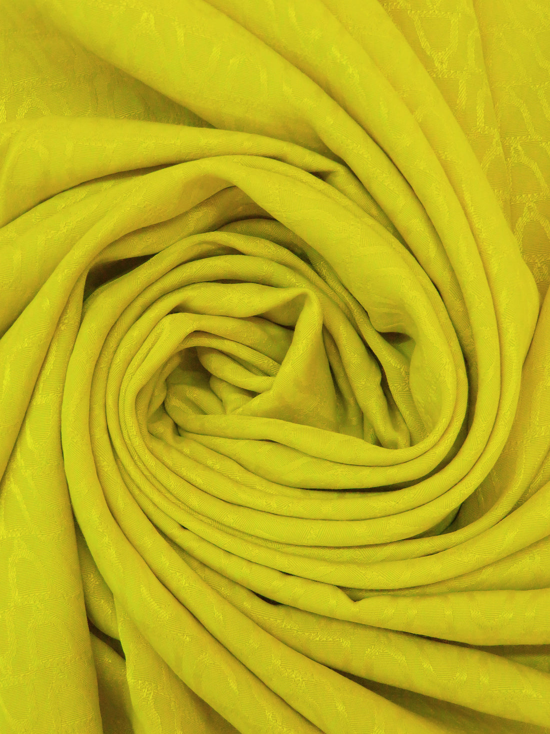 Bright Lemon Yellow 100% Rayon Bells Weave Jacquard Blouseweight Woven - NY Designer - 60W