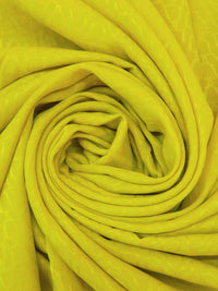 Bright Lemon Yellow 100% Rayon Bells Weave Jacquard Blouseweight Woven - NY Designer - 60W