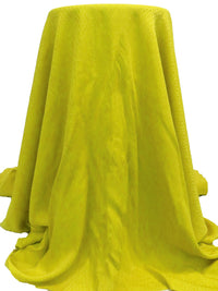 Bright Lemon Yellow 100% Rayon Bells Weave Jacquard Blouseweight Woven - NY Designer - 60W