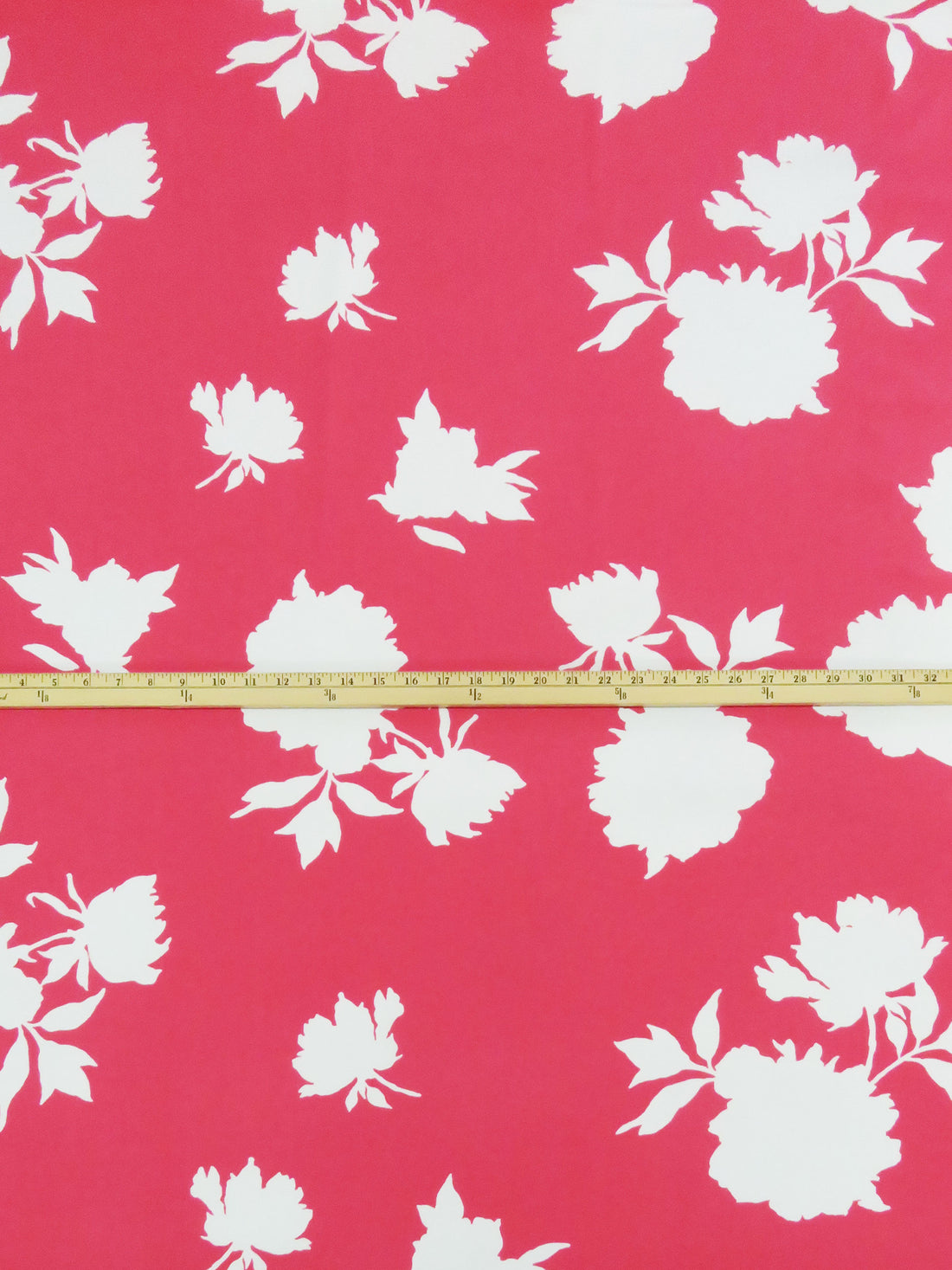 Paradise Pink/White Polyester/Lycra Floral Silhouette Print ITY Knit - NY Designer - 56W