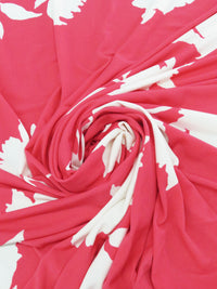 Paradise Pink/White Polyester/Lycra Floral Silhouette Print ITY Knit - NY Designer - 56W