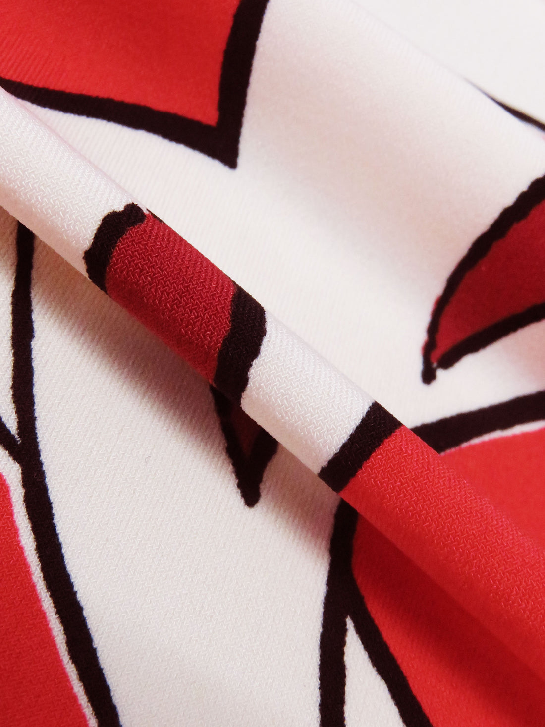 Scarlet/Cream/Black/Cabernet Polyester/Lycra Large Ornate Scrolls Print ITY Knit - NY Designer - 56W