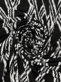 Black/White Polyester/Lycra Rugged Diamond Print ITY Knit - NY Designer - 56W