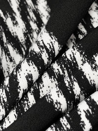 Black/White Polyester/Lycra Rugged Diamond Print ITY Knit - NY Designer - 56W