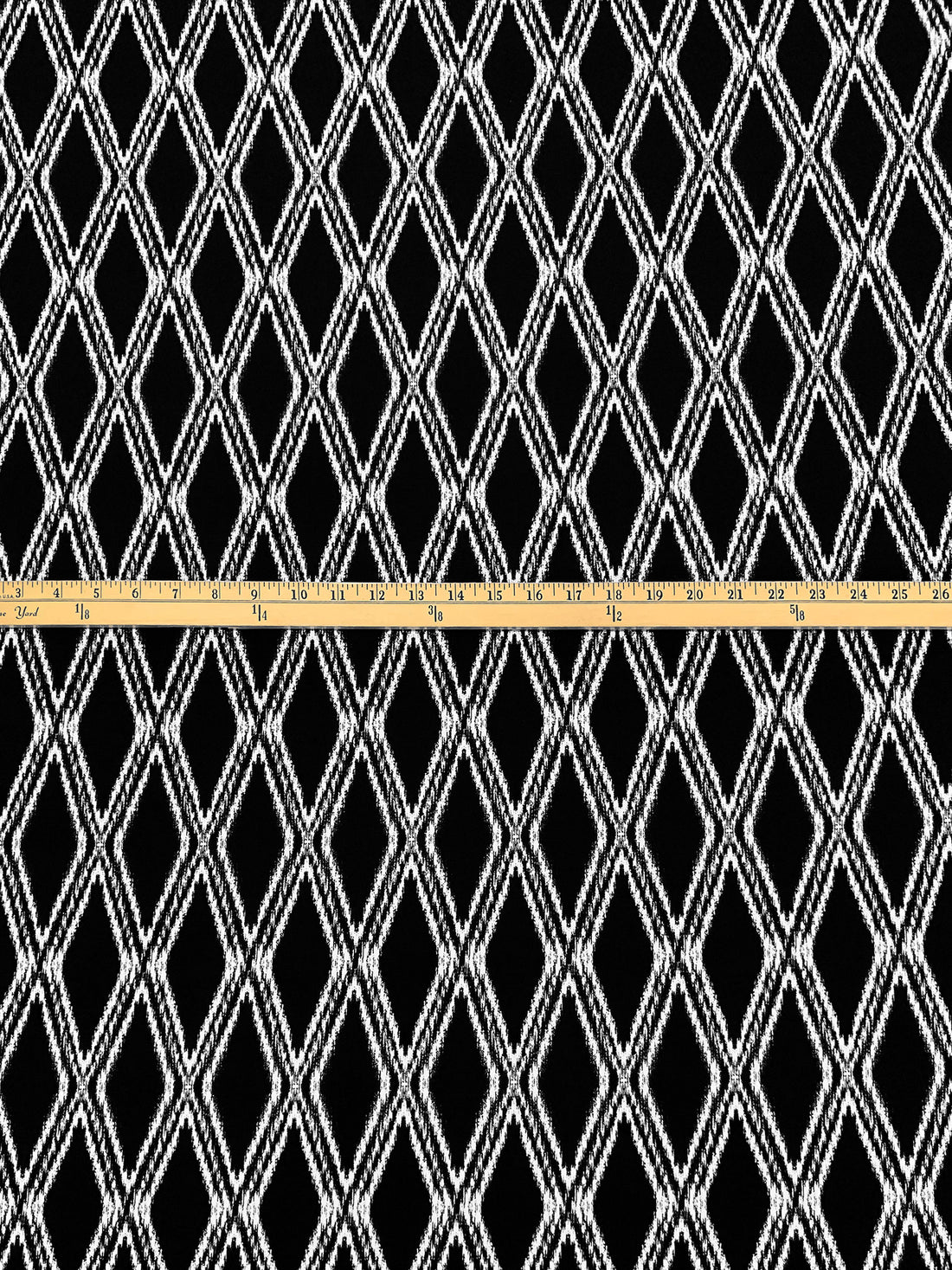 Black/White Polyester/Lycra Rugged Diamond Print ITY Knit - NY Designer - 56W