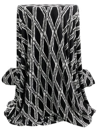 Black/White Polyester/Lycra Rugged Diamond Print ITY Knit - NY Designer - 56W