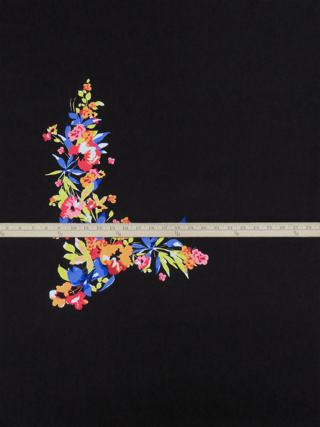 SOLD BY THE PANEL ONLY - Black/Bitter Lime/Cornflower/Multi Polyester/Lycra Floral Print ITY Knit - NY Designer - 56W