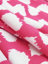 Hot Rose Pink/White Polyester/Lycra Paint Blotches Print ITY Knit - NY Designer - 56W