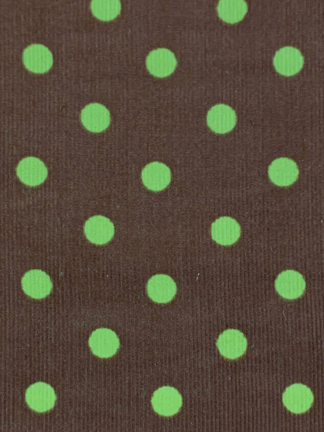 Brown/Green 100% Cotton Polka Dot Print Pinwale Corduroy Shirting 41W