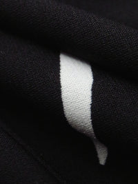 SOLD BY THE PANEL ONLY - Ink Black/Snow White Polyester/Lycra Large Abstract Leaf Print ITY Knit - NY Designer - 60W