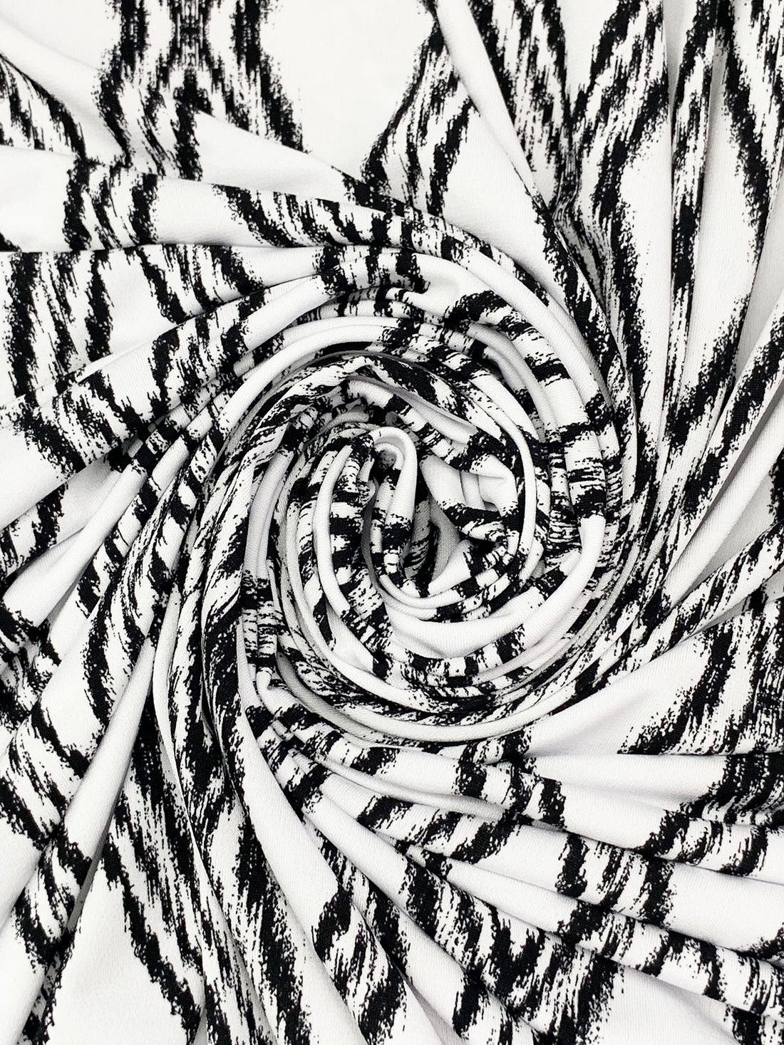 White/Black Polyester/Lycra Rugged Diamond Print ITY Knit - NY Designer - 56W