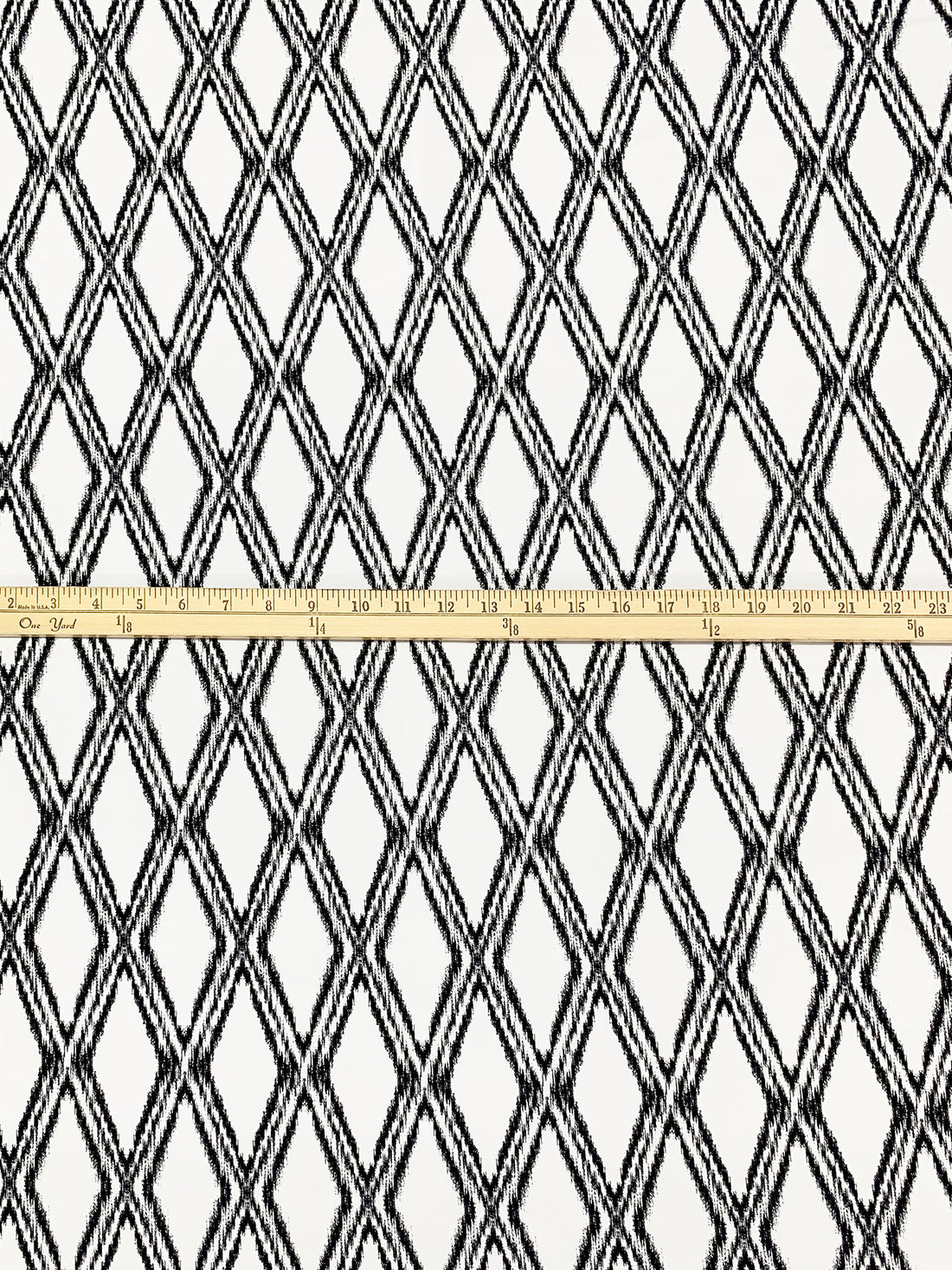 White/Black Polyester/Lycra Rugged Diamond Print ITY Knit - NY Designer - 56W