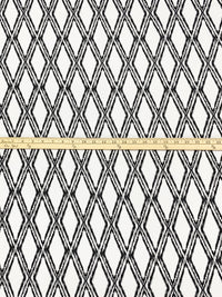 White/Black Polyester/Lycra Rugged Diamond Print ITY Knit - NY Designer - 56W