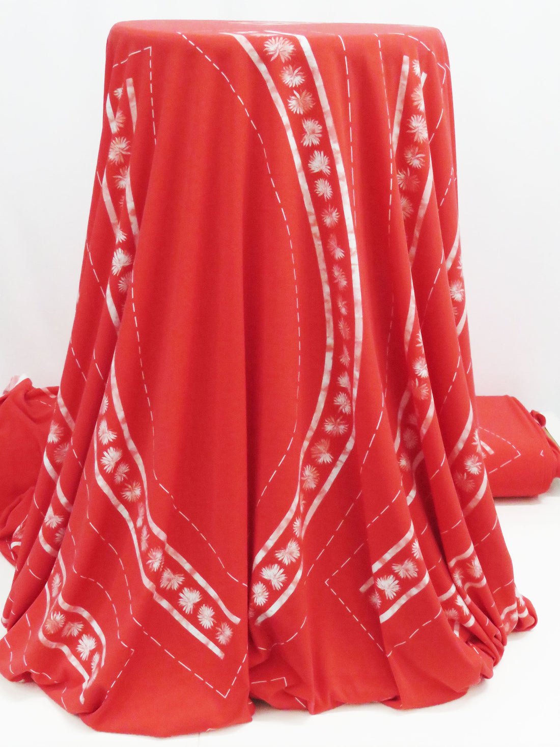 SOLD BY THE PANEL ONLY - Strawberry Red/White Polyester/Lycra Novelty Pattern Piece ITY Knit - NY Designer - 58W