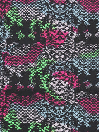 Black/Magenta/Moonstone Blue/Multi 100% Cotton Abstract Snakeskin Print Twill 52W
