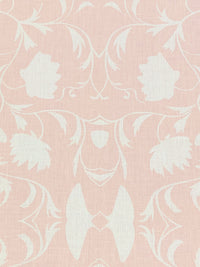 Pale Ballet Pink/Eggshell 100% Linen Floral Vines Print Heavy-Weight Woven - European Mill - 54W