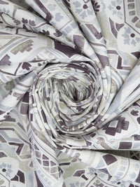 Off-White/Disappearing Purple/Beau Blue/Multi 100% Cotton Geometric Tile Print Canvas - European Mill - 58W