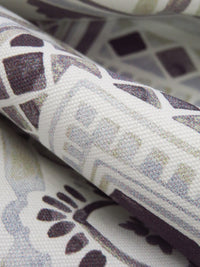 Off-White/Disappearing Purple/Beau Blue/Multi 100% Cotton Geometric Tile Print Canvas - European Mill - 58W