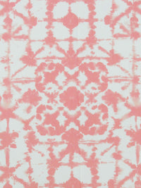 Coral/White Linen/Rayon/Lycra Tie-Dye Tile Print Stretch Linen Shirting - European Mill - 52W