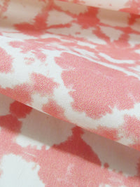 Coral/White Linen/Rayon/Lycra Tie-Dye Tile Print Stretch Linen Shirting - European Mill - 52W