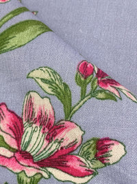 Luster Blue/Champagne Pink/Old Moss/Multi 100% Rayon Floral Print Crinkle Challis 56W
