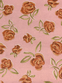 Dusty Rose/Sienna/Dark Beech 100% Polyester Floral Print Crepe Chiffon 58W
