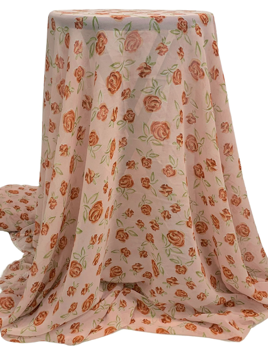 Dusty Rose/Sienna/Dark Beech 100% Polyester Floral Print Crepe Chiffon 58W