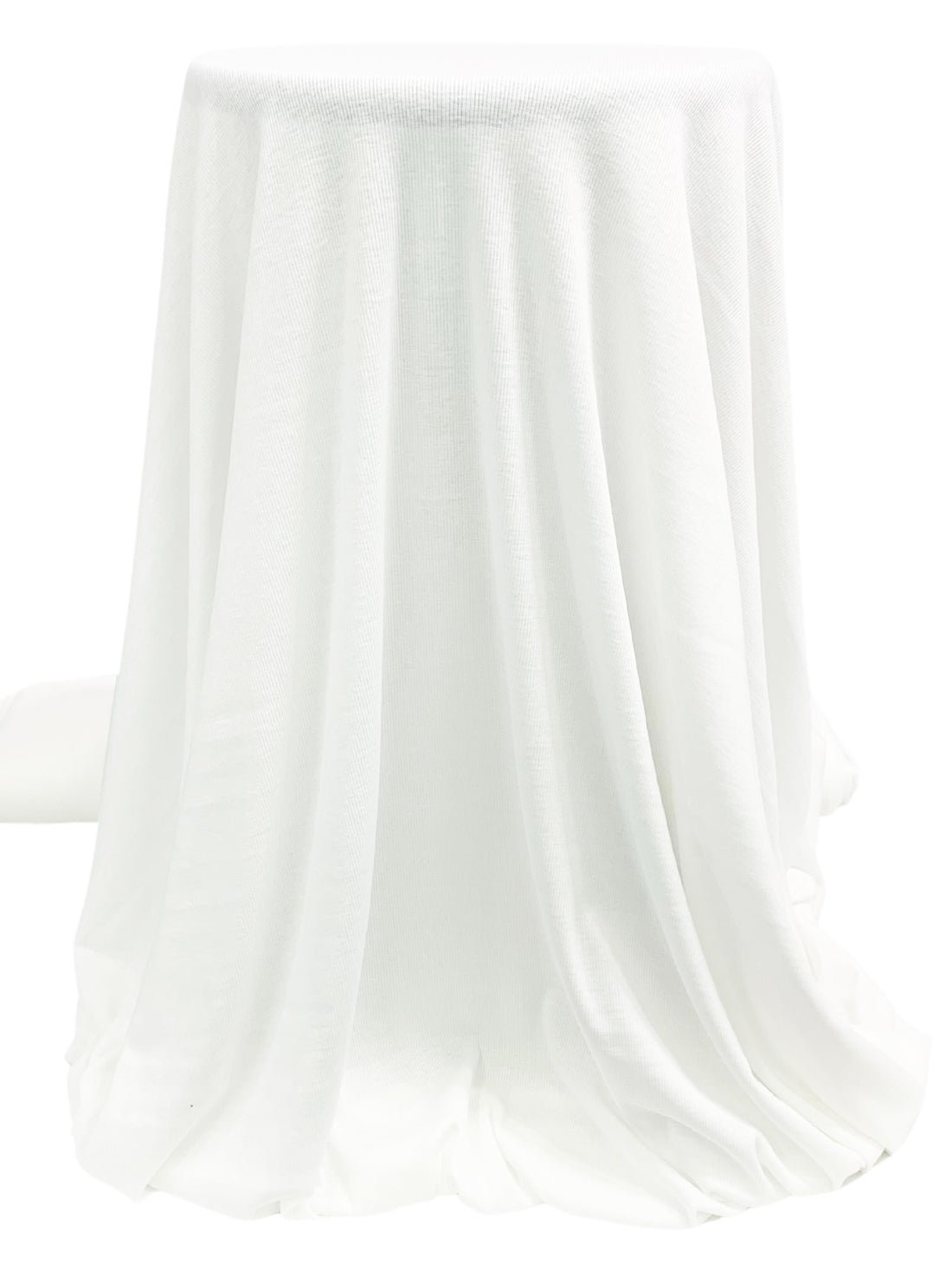 Eggshell Polyester/Lycra Brushed Rib Knit 54W