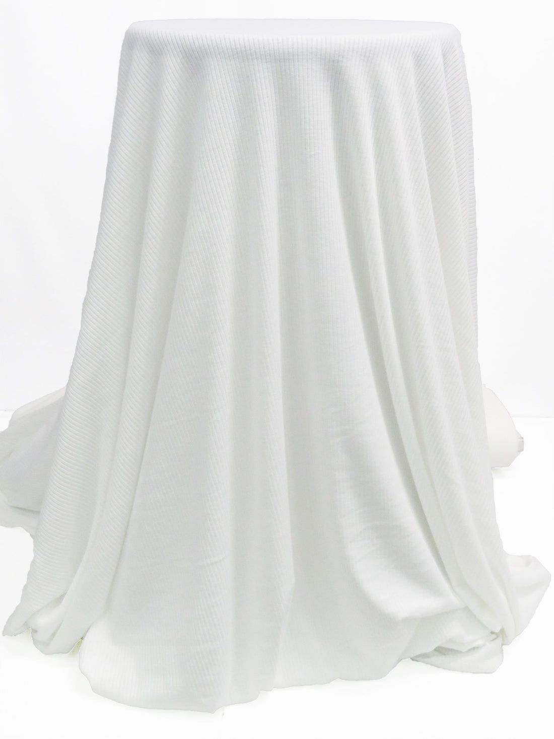 White Polyester/Lycra Rib Knit 46W