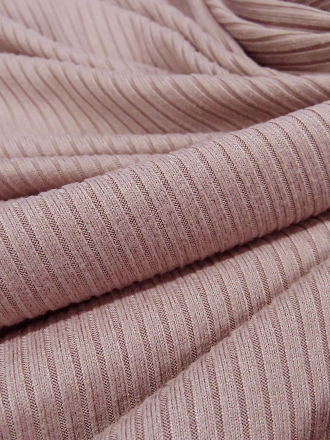 Dusty Rose Polyester/Rayon/Lycra Brushed Rib Knit 54W
